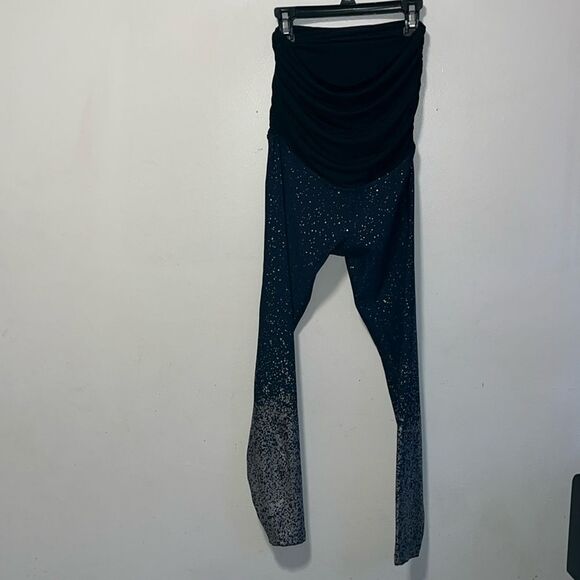 EXCELLENT CONDITION BEYOND THE BUMP SPACE DYE BY BEYOND YOGA SMALL NAVY LEGGINGS - Picture 4 of 8